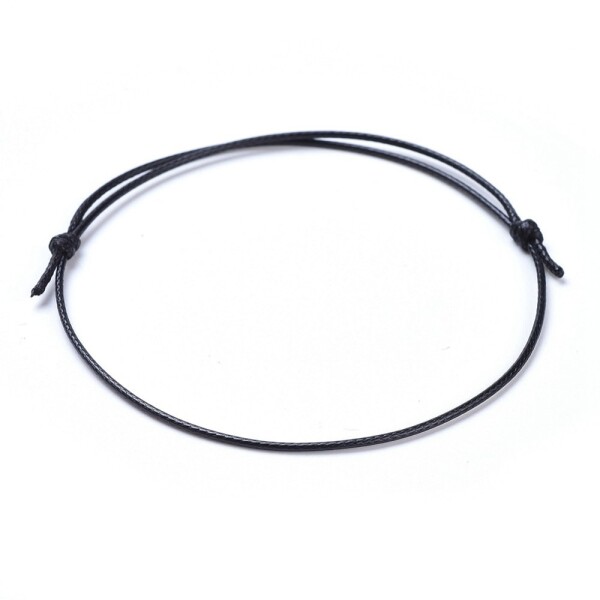 Šňůrkové náramky - různá provedení - ∅ 5 ~ 8 cm - 1 ks Barva: Černá