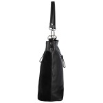 Trendy dámská kožená kabelka na rameno Alyssa, černá