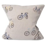 Fine Little Day Lněný povlak na polštář Bicycles 48 x 48 cm, béžová barva, textil