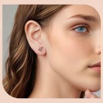 Stříbrné květinové náušnice Helen - stříbro 925/1000, Hnědá