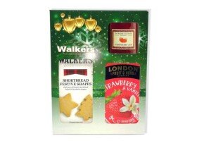 Vánoční Dárková sada Jahoda čaj, sušenky, džem (Walkers, London)