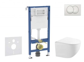 GEBERIT - Duofix Set předstěnové instalace, kompaktního klozetu Gaia a sedátka softclose, tlačítko Delta, bílá SANI11CA3150B
