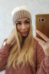 Fleecová čepice Bibiana K264 tmavě béžová+ecru UNI