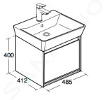 IDEAL STANDARD - Connect Air Skříňka pod umyvadlo Cube 550 mm, 480x409x400 mm, dekor šedý dub/bílá mat E0844PS