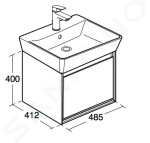 IDEAL STANDARD - Connect Air Skříňka pod umyvadlo Cube 550 mm, 480x409x400 mm, lesklá bílá/bílá mat E0844B2
