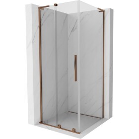 MEXEN/S - Velar L sprchový kout, posuvné dveře 120 x 120, transparent, růžové zlato 871-120-120-03-60