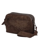 Semišová dámská crossbody kabelka Lory, tmavě hnědá