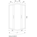 KERRA - Sprchový kout Malibu SQ 80x70 (bez vaničky) 5907548123459