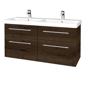 Dřevojas - Umyvadlová skříňka Q MAX SZZ4 120 - D21 Tobacco / Úchytka T02 / D21 Tobacco 332587B