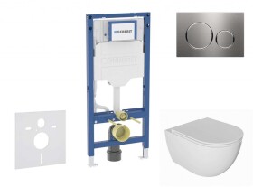 GEBERIT - Duofix Set předstěnové instalace, klozetu Oudee a sedátka softclose, tlačítko Sigma20, nerez SANI11CA6101B