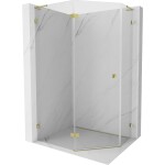 MEXEN/S - Lunar L sprchový kout pětiboký křídlový levá 80 x 90, transparent, zlato 831L-080L-090P-50-00-L