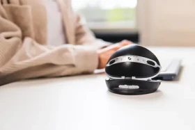 BakkerElkhuizen Oyster Mouse černá, stříbrná / Ergonomická myš / RF Wireless / vertikální / 5 tlačítek (BNEOYMW)