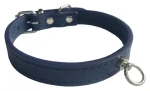 Huhubamboo Exclusive obojek modrý M / Obojek pro psy / 16 mm x 26-32 cm / Hovězí kůže (355502)