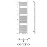 CERANO - Koupelnový radiátorový set Lincoln - kombinované výtápění, wifi tyč - středové připojení 50 mm - 300W - bílá lesklá - 1800x500 mm CER-663400