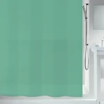 Spirella BIO zelená / Sprchový závěs / 180 x 200 cm / PEVA / průsvitný