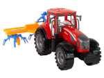 Mamido Traktor s třecím pohonem a se shrnovačem sena červený