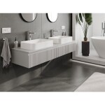 MEXEN/S - Rivel koupelnová skříňka pod umyvadlo 160 cm s deskou, 1 šuplík, reliéf , šedá mat 91A20-16023-1-BFC62