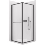 CERANO - Sprchový kout Versaro L/P - 6 mm - černá matná, transparentní sklo - 80x90 - zasouvací CER-8050BD80283