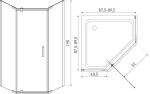 KERRA - Sprchový kout pětiboký Metro 90 5907548116499