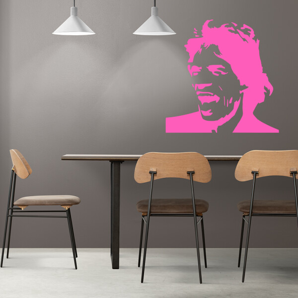 Samolepka Mick Jagger Barva: růžová, Velikost: 100 x 100 cm