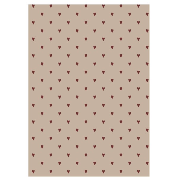 Ib Laursen Balicí papír Red Hearts – 5 m, hnědá barva, papír