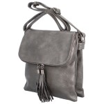 Stylová dámská crossbody taška s ozdobnými zipy Elsa, šedá