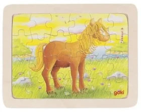 GOKI Dřevěné puzzle Koník