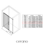CERANO - Sprchový kout Lantono - levá - 8 mm - Soft-Close - černá matná, mléčné sklo - 140x70 - posuvný CER-665275