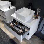 CERSANIT - Sada C735 VIRGO 60 bílá (skříňka FSC MIX70% SGSCH-COC-007574 + černá úchytka + deska) VIR S4019-016