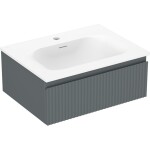 MEXEN/S - Rivel koupelnová skříňka 60 cm s umyvadlem Vela, 1 šuplík, reliéf , grafit mat/bílá mat 91A20-06023-1-BF66-W23M01