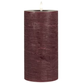 Ib Laursen LED svíčka Pillar Dark Red 20 cm, červená barva, plast, vosk