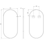 SAPHO - AROWANA oválné zrcadlo v rámu 45x90cm, černá mat AWB4590