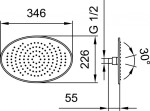 Laufen - Sprchové příslušenství Hlavová sprcha 23x35 cm, nerezová ocel HF504728100000