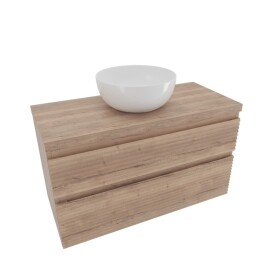 Koupelnová skříňka 2 zásuvková s krycí deskou Naturel Savona 98x53x44,8 cm dub Halifax mat SAVONA2100DHD SAVONA2100DHD