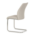 Židle jídelní, krémová ekokůže, pohupová podnož broušený nerez