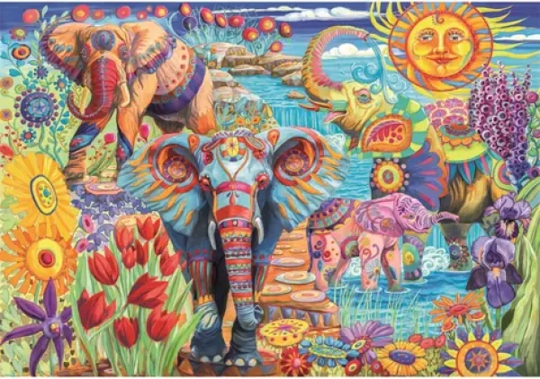 Clementoni 35578 Puzzle Karnevaloví sloni 500 dílků