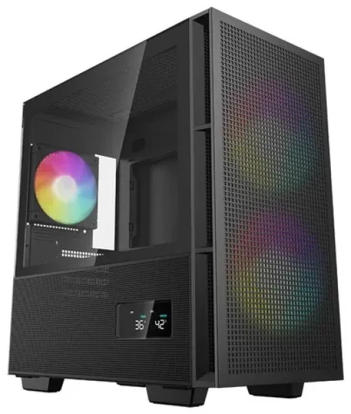 DEEPCOOL CH360 DIGITAL černá / mATX / 1x USB-A 3.0 / 1x USB-C 3.0 / 2x 140mm / 1x 120mm / displej / bez zdroje (R-CH360-BKAPE3D-G-1)