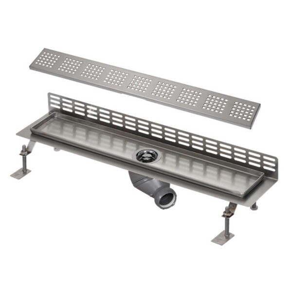 SANELA - Nerezové žlaby Sprchový žlab ke stěně, délka 115 cm, matná nerez SLKN 08FX