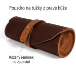 Kožené pouzdro na pera ONLINE Pen Roll hnědé 19 cm