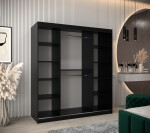 Šatní skříň Abi V4 Barva korpusu: Černá, Rozměry: 150 cm, Dveře: Černá