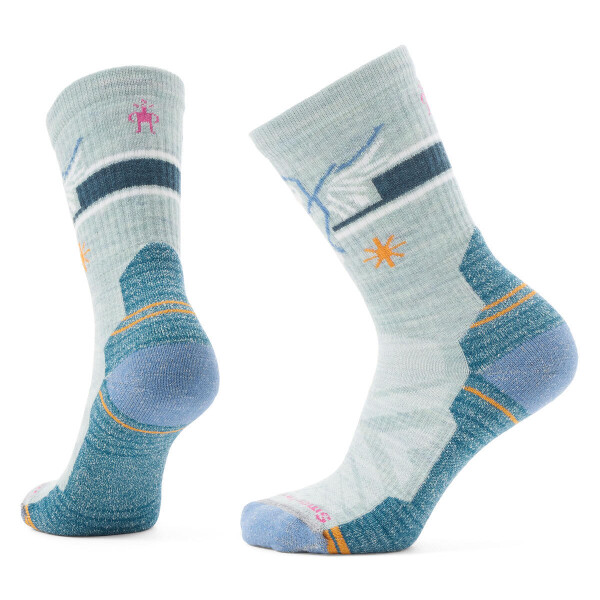 Dámské merino turistické ponožky SMARTWOOL Women's Hike Light Cushion Hoo Who Crew, Frosty Green velikost: 34-37 (S)