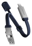 Energea Sheath Key 2v1 modrá / Nabíjecí a datový kabel na klíčenku / USB-C / 60 W / 15 cm (CBL-SHTHKEY-BLU015)