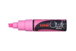 Křídový popisovač UNI - PWE-8K Chalk Marker, 8 mm, fluo-růžový
