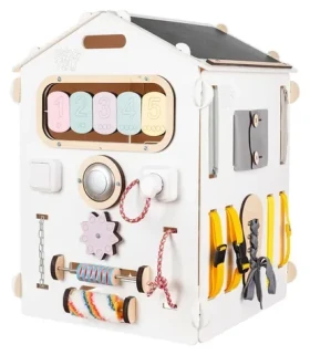 BUSYKIDS Activity board Domeček pastelově bílý