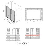 CERANO - Sprchové 2-křídlové dveře Antelo L/P - 6 mm - chrom, transparentní sklo - 180x190 CER-440405