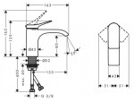 HANSGROHE - Vivenis Umyvadlová baterie 80, EcoSmart, matná černá 75012670