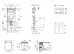 GEBERIT - Duofix Set předstěnové instalace, klozetu a sedátka Ideal Standard Tesi, tlačítka Sigma30, Aquablade, SoftClose, lesklý chrom/chrom mat SANI11CD1111