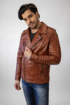 Pánská Kožená Bunda Křivák Brown Tiger Empreso Brixton Hnědá Velikost: 8XL