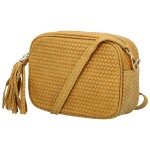 Módní dámská kožená crossbody kabelka Kalea, žlutá