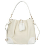Módní dámská koženková kabelka na rameno Linna, krémová-bílá